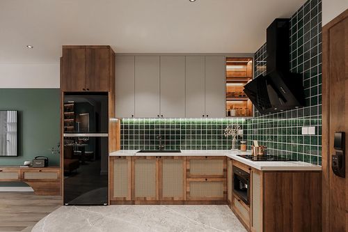 Căn hộ màu gỗ tối nhưng vẫn đượm màu trẻ trung, ấm cúng