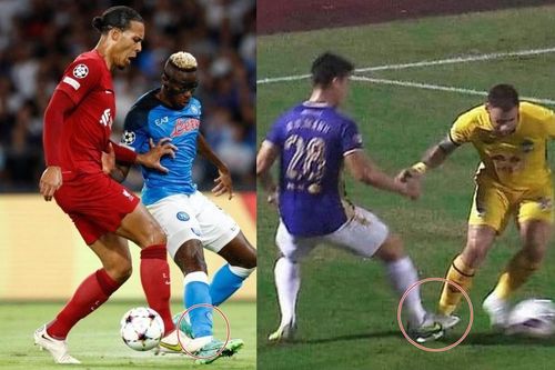 Van Dijk giẫm chân đối thủ giống Duy Mạnh, trọng tài rút thẻ vàng và bắt phạt đền