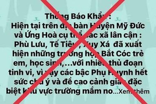 Sẽ xử lý nghiêm những đối tượng thông tin thất thiệt về việc bắt cóc trẻ em