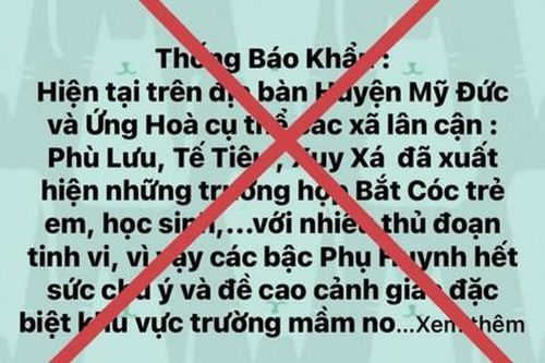 Sẽ xử lý nghiêm đối tượng thông tin sai sự thật về 'bắt cóc trẻ em'