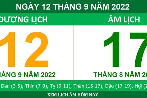 Xem lịch âm hôm nay thứ Hai ngày 12/9