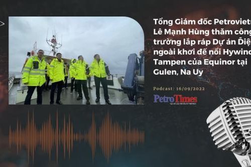 Tổng Giám đốc Petrovietnam Lê Mạnh Hùng thăm công trường lắp ráp Dự án Điện gió ngoài khơi đế nổi Hywind Tampen của Equinor tại Gulen, Na Uy