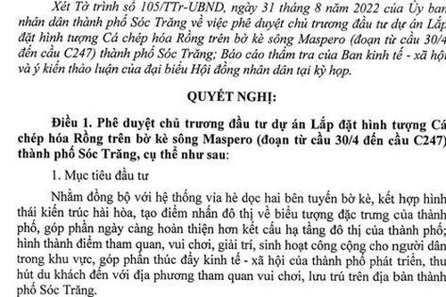 Sóc Trăng: Gần 15 tỷ đồng tiền ngân sách để lắp đặt 'Cá chép hóa Rồng' có lãng phí?