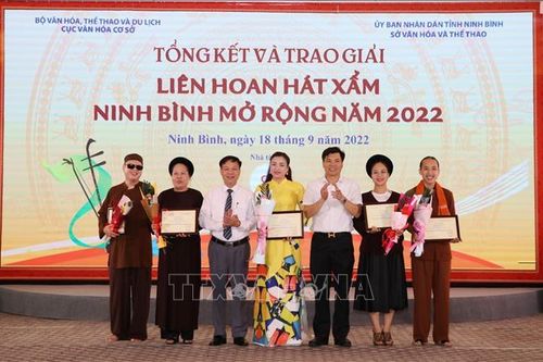 45 tiết mục xuất sắc được trao giải tại Liên hoan hát Xẩm Ninh Bình mở rộng