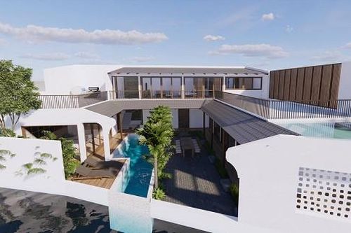Ngôi nhà ven hồ ở Vinh thiết kế không gian mở, phòng ngủ hướng ra bể bơi trong lành