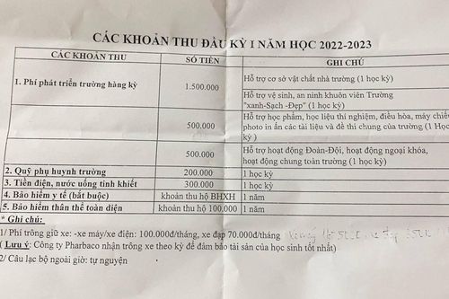 Phụ huynh choáng váng khi ước tính đóng thêm gần 10 triệu đồng mỗi năm