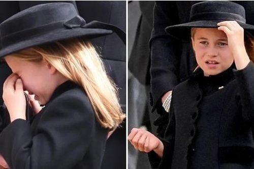 Hình ảnh xúc động trong tang lễ Nữ hoàng Elizabeth II: Công chúa Charlotte òa khóc nức nở
