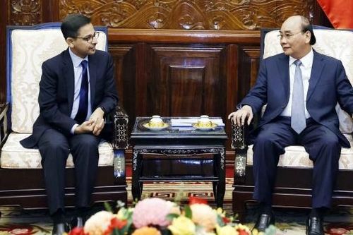 Chủ tịch nước Nguyễn Xuân Phúc tiếp Đại sứ Ấn Độ Pranay Verma chào từ biệt