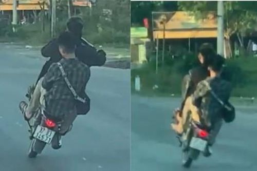 Xôn xao hai thanh niên đi xe máy bốc đầu, lạng lách trên Quốc lộ