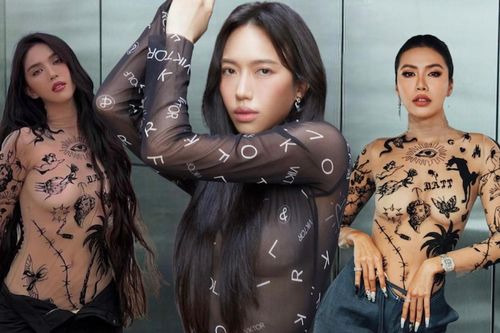 Sao nữ Vbiz với áo xuyên thấu mỏng tang: Ngọc Trinh, Minh Tú khoe chân ngực, Diệu Nhi kín đáo che chắn