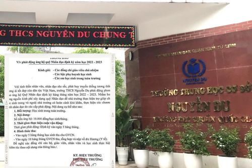 Thu hồi văn bản ủng hộ quỹ nhân đạo định kỳ tại trường THCS ở Hà Nội