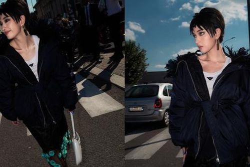 Châu Bùi tóc tém cực lạ, trở thành đại diện Việt Nam đầu tiên ngồi hàng ghế đầu show Prada