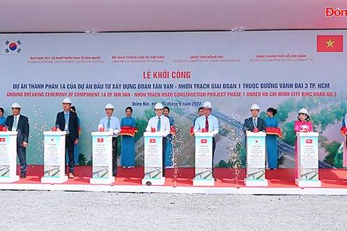 Khởi công Đường Vành đai 3 TP.HCM, đoạn Tân Vạn - Nhơn Trạch