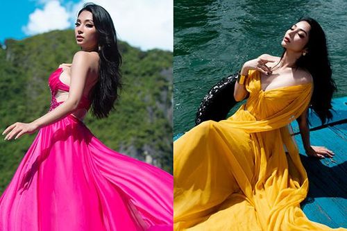 Lâm Thu Hồng quảng bá Vịnh Hạ Long khi thi The Miss Globe 2022
