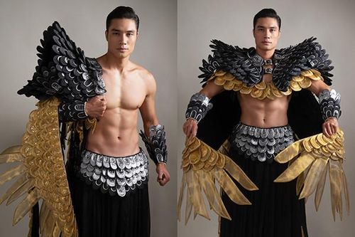 Trần Mạnh Kiên mạnh mẽ diện trang phục dân tộc tại Manhunt International 2022