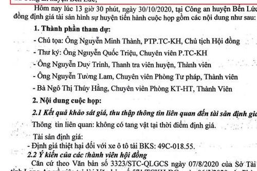 Long An: Yêu cầu tỉnh nhưng huyện ban hành Kết luận định giá tài sản
