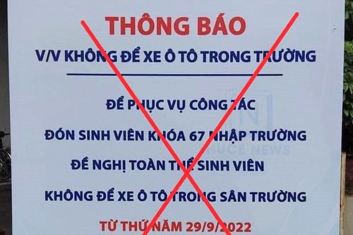 Sự thật thông tin ĐH Xây dựng Hà Nội yêu cầu 'sinh viên không để ô tô trong sân trường'?