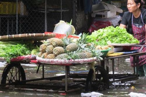 Tiểu thương khốn khổ vì chợ Vinh ngập sâu sau mưa lớn