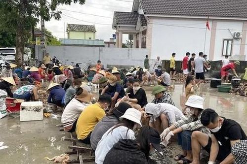 Trại gà 4.000 con chết sạch do mưa lũ, cả xóm rủ nhau làm thịt giúp gia chủ
