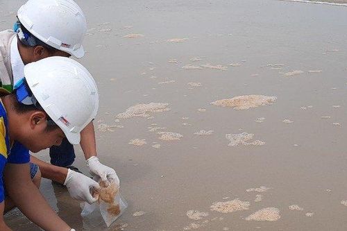 Nước biển đổi màu lạ, bọt đặc sệt bất thường ở Huế: Lấy mẫu phân tích