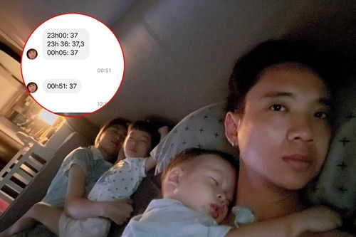 JustaTee xứng danh ông bố của năm: Chăm con sốt, ghi lại từng nhiệt độ khi vợ ngủ