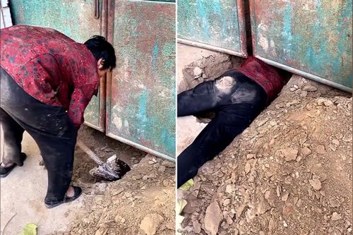 Người phụ nữ Trung Quốc phải đào lỗ vào nhà do quên chìa khóa