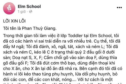 Xôn xao bức thư xin lỗi của giáo viên bạo hành trẻ mầm non ở Đà Nẵng