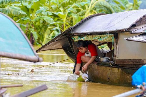 Cận cảnh cuộc sống cư dân vạn đò sông Lam ngày lũ