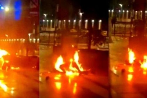 Tìm thân nhân người đàn ông bốc cháy ngùn ngụt giữa phố đi bộ