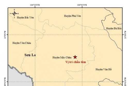 Động đất 3,2 độ gây rung lắc ở huyện Mộc Châu