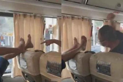Vị khách có đôi chân 'hư hỏng' trên xe khách gây bức xúc