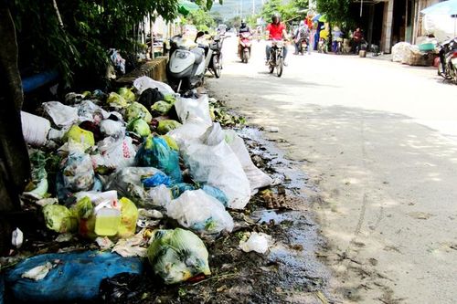 Bỏ rác bừa bãi bên đường