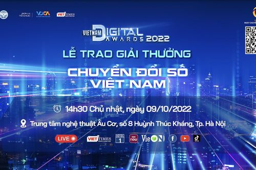 Trực tiếp Lễ trao Giải thưởng chuyển đổi số Việt Nam – Vietnam Digital Awards năm 2022