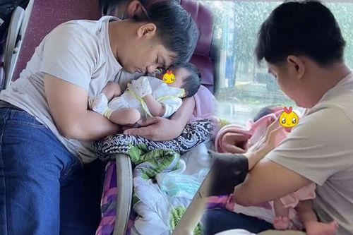 'Thắt lòng' cảnh bố ôm con về quê gửi ông bà nuôi vì mẹ đã bỏ em đi mất rồi