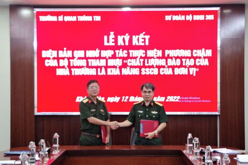 Trường Sĩ quan Thông tin ký kết hợp tác với Sư đoàn Bộ binh 305