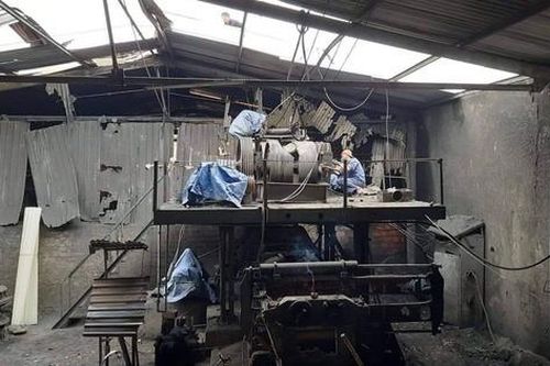 Đạn phát nổ trong nhà máy gạch tuynel