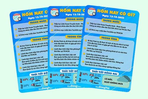 Hôm nay có gì? Ngày 13-10-2022