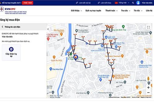 Thí điểm cung cấp dịch vụ điện trên nền bản đồ số Google Maps tại Đà Nẵng