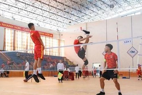 Các đoàn sẵn sàng tham dự môn đá cầu