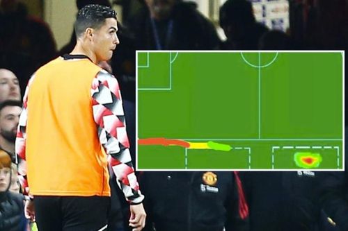 Bản đồ nhiệt 'kỳ lạ' của Ronaldo trận Man Utd hạ Tottenham