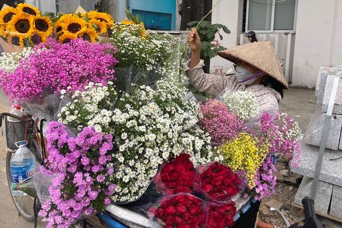 Rong ruổi khắp Hà Nội, gánh hàng hoa bán được chục triệu đồng mỗi ngày dịp 20/10