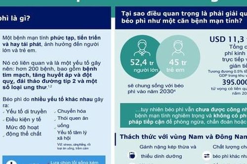 Sau 20 năm, số người béo phì trên thế giới tăng gấp đôi; Nam Á - Đông Nam Á coi béo phì là bệnh mạn tính