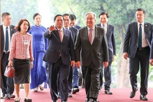 Chùm ảnh: Thủ tướng Phạm Minh Chính tiếp Tổng Thư ký Liên Hợp quốc