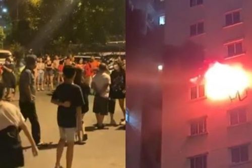 Cháy chung cư ở khu đô thị Nam Thăng Long