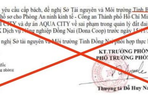 Công an TP Hồ Chí Minh: Thông tin 'xác minh dự án Izumi City và Aqua City' là giả mạo