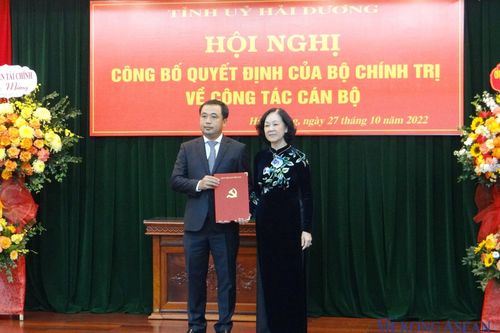 Ông Trần Đức Thắng nhận quyết định Bí thư tỉnh ủy Hải Dương