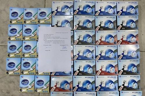 Thu giữ lô bút giả mạo nhãn hiệu Thiên Long tại Hà Giang