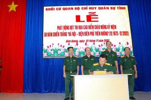 Khối cơ quan Bộ CHQS tỉnh Bình Dương phát động thi đua '50 ngày thi đua lập công quyết thắng'