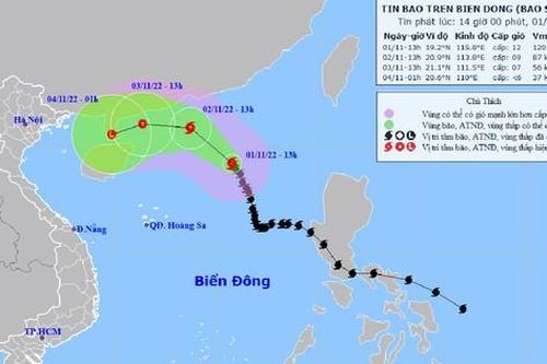 Trong khoảng 24 đến 60 giờ tới bão số 7 sẽ suy yếu thành áp thấp nhiệt đới