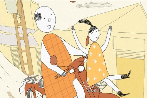 Chiếc xe máy chở đầy yêu thương của ông bà ngoại